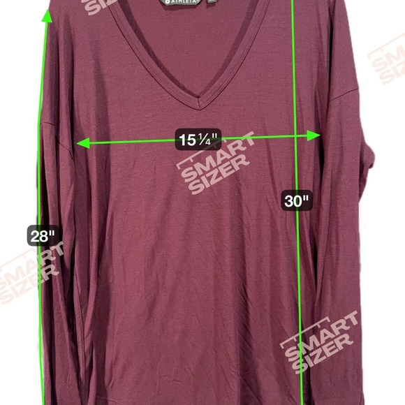Athleta Burgundy V-Neck Top - Picture 3 of 4